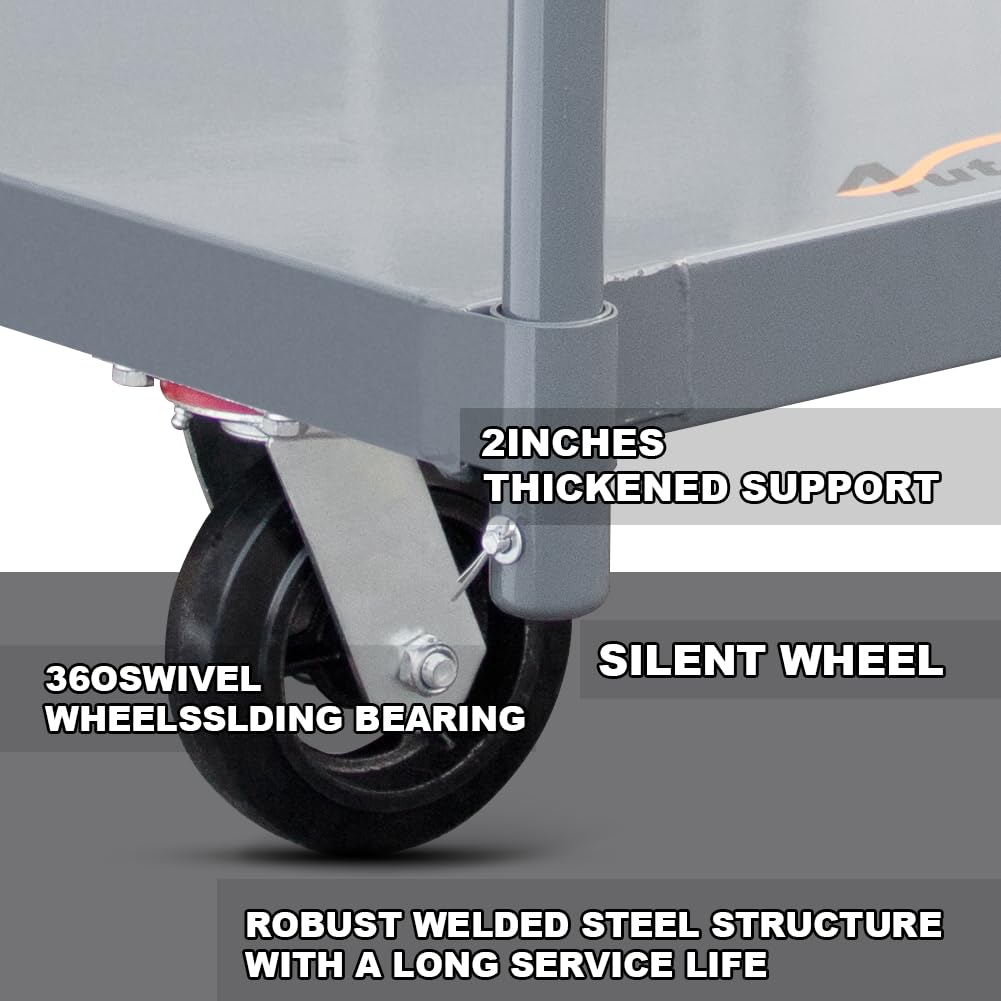 DMC-FPPS 24"x48" Heavy Duty Steel Platform Truck, 2200 lbs Load Capacity Flatbed Hand Truck, Flatbed Cart & Platform Cart with 6" Solid Rubber Casters for Warehouse & Material Handling