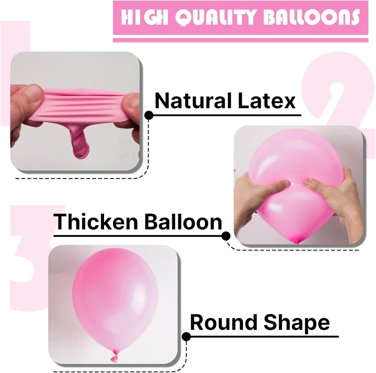 PartyWoo Pink Balloon Arch Kit - 127pcs Matte Pink Balloons in Various Sizes for Baby Showers & Parties