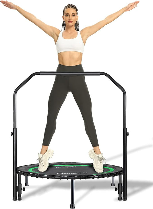 DARCHEN 450 lbs Mini Trampoline for Adults, Indoor Small Rebounder Exercise Trampoline for Workout Fitness for Quiet and Safely Cushioned Bounce, [40 Inch]