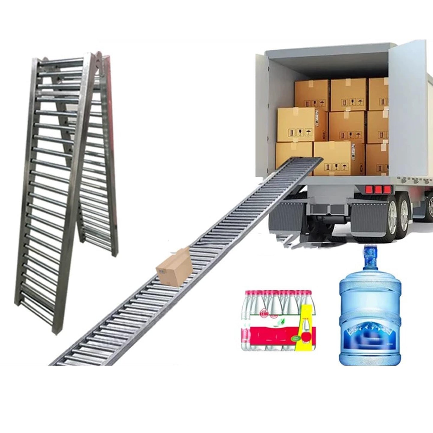 Heavy-Duty Portable Roller Conveyor Table, 30/40/50/60cm Wide, 330lbs Stainless Steel Frame, Foldable Flow Rail Rollers for Warehouse Freight Handling & Assembly Line (W 30cm, 2m/6.5ft)