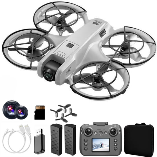 RC Drone With Display Screen, Airplane Helicopter With Dual Cameras (180° Adjustable), 360° Propeller Protection,Optical Flow Positioning, Brushless Motor, One Key Takeoff/Landing, Headless Mode, Emergency Stop,Tail LED Light, Waypoint Flight, Lateral Fli
