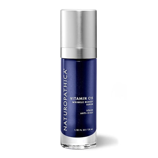 Naturopathica Vitamin C15 Wrinkle Remedy Serum for Face, Moisturizing Serum with Hyaluronic Acid, Anti-Aging Face Serum for Men and Women, 1.18 fl oz
