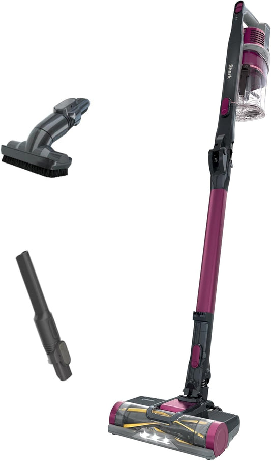 Shark IZ163H Pet Plus Cordless Stick Vacuum - Self-Cleaning Brushroll & HEPA Filter | Lightweight, 40-Min Runtime, Raspberry