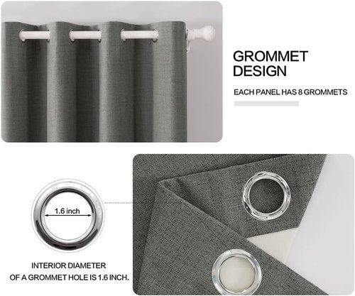 MIULEE Blackout Curtains - 100% Room Darkening Thermal Insulated Grommet Panels | Dark Grey, 42" x 90" (2 PCs)