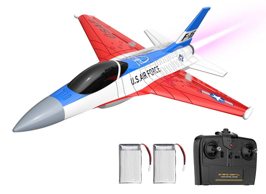 volantexrc RC Plane F-16 Fighting Falcon - 2.4Ghz 2CH Remote Control Airplane Jet Fighter Ready to Fly with Cool Lights, for Beginners,Adults (762-4)