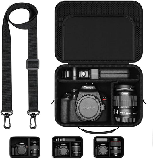 bibuks T7/R50/R100 Hard Shell Camera Case Compatible with Canon EOS Rebel and More DSLR & Mirrorless Cameras Portable