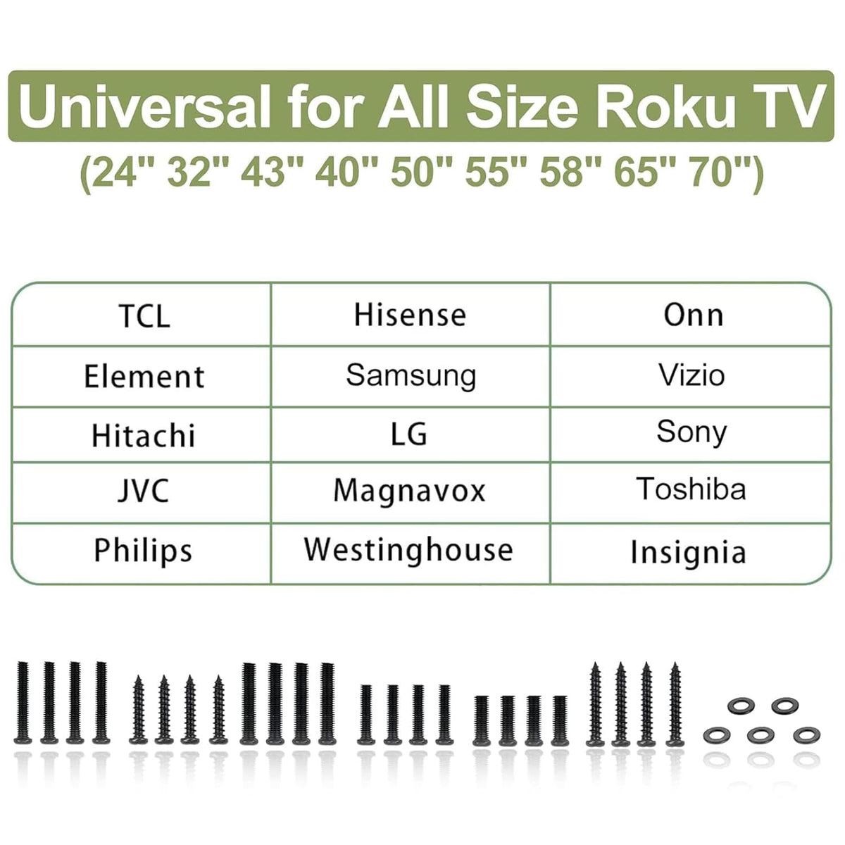 Maozhren TV Stand Screws and Washers for All TV Stand Legs Screws Kit for TCL Hisense Samsung LG Vizio JVC Onn Sony