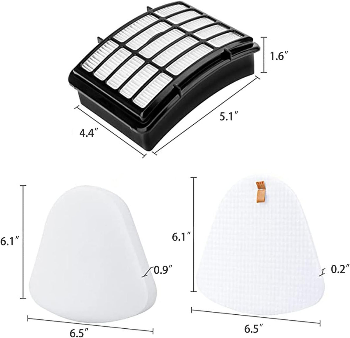 Shark HEPA & Foam Filters - 2 HEPA + 4 Foam & Felt Filters for CU510/CU512 Lift-Away XL Vacuum