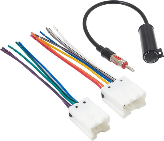 1998-2012 1990-2008 G2/QX4 RED WOLF Radio Wiring Harness w/Antenna Adapter Compatible with Nissan Frontier Pathfinder