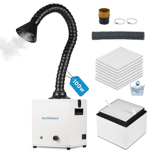 BAOSHISHAN Solder Fume Extractor, 100W Strong Suction Absorber with Washable 3 Stage Filter, 200m³/h Fume Extractor for Laser Engraver Soldering Welding Marking
