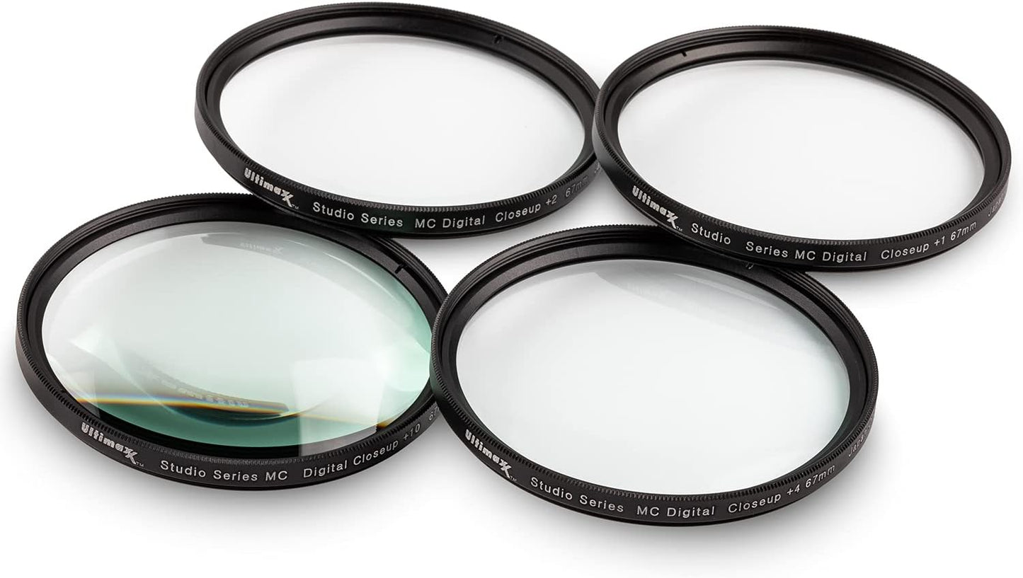 Ultimaxx 5 Set +1 +2 +4 +10 (72mm) Universal Piece Multi Coated HD Macro Close Up Lens Filter Kit for Canon Nikon Sony