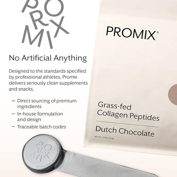 ProMix Nutrition Collagen Peptides, Chocolate - Hydrolyzed Collagen Protein Promotes Healthy Skin, Bones, Joints & Recovery Support - Add to Shakes, Smoothies - 2.5 Pound (Pack of 1)
