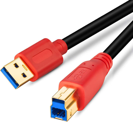 3.0 1Ft, (0.3M/1Ft) Tan QY USB Cable A Male to B Male Type A to B Male Compatible with Hard Disk