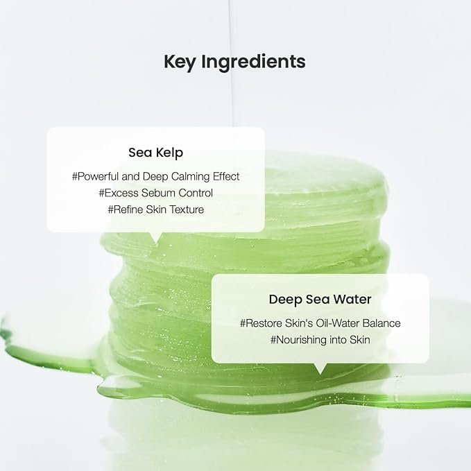 Biodance Sea Kelp Gel Toner Pads, Calming & Soothing for Sensitive Skin, Oil & Sebum Control, Blemish Care, Gentle Exfoliating Toner Pads, Korean Skincareㅣ4.93 fl.oz.(140g)*60Pads