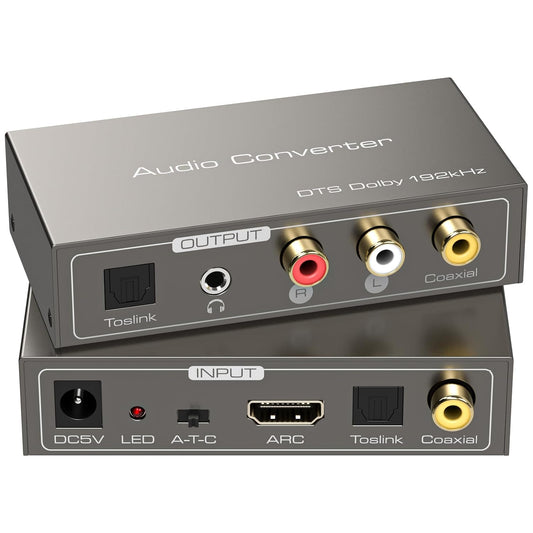3 1 Dolby LPCM HDMI ARC to RCA Audio Converter in Digital to Analog Audio Converter with Optical Coaxial ARC Input