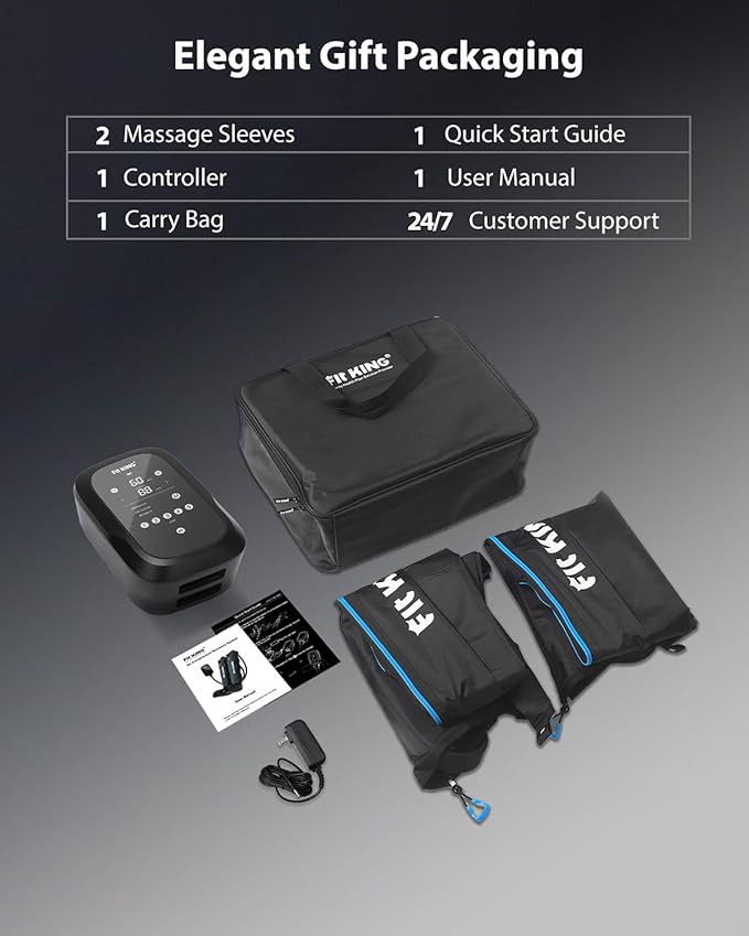 FIT KING Upgraded Leg Massager Recovery Boots, Professional Air Compression Recovery System for Circulation & Athlete-Level Fast Recovery, Cordless Rechargeable Compression Boots (Medium)