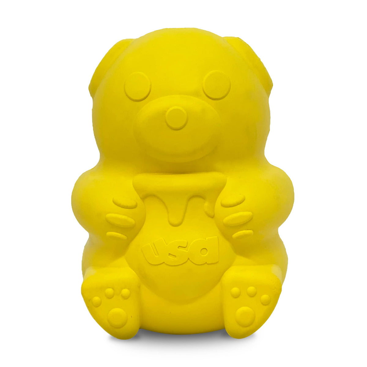 SodaPup Honey Bear – Durable Dog Treat Dispenser & Chew Toy Made in USA from Non-Toxic, Pet Safe, Food Safe Natural Rubber Material for Mental Stimulation, Problem Chewing, Calming Nerves, & More