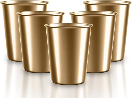5 Pack 10 oz Stainless Steel Pint Cups,Stainless Steel Cup,Pint Cup Tumbler，water Tumbler,Stackable,Reusable,BPA Free