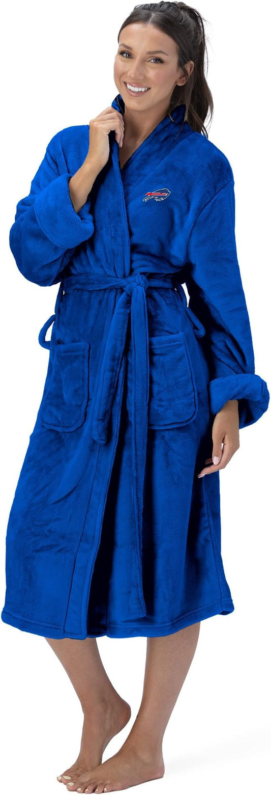 NFL Adult Unisex Silk Touch Bathrobe, Officially Licensed Loungewear, Soft Plush Polyester
