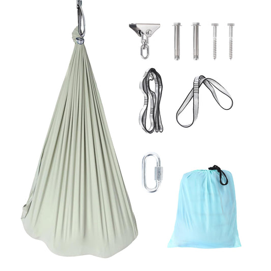 Sensory Swing, Indoor Outdoor Cuddle Hammock for Kids and Adults, with Heavy Duty Hardware, 360° Swivel, Calming Swing for Autism, ADHD and Sensory Integration