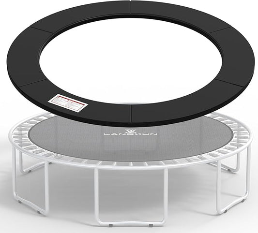 LANGXUN Universal Trampoline Repalcement Safety Pad, 8ft 10ft 12ft 14ft 15ft 16ft Waterproof Surround Spring Foam Cover for Round Frame