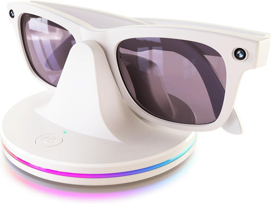 BLUZOVR Charging Dock for Ray-Ban Meta Smart Glasses,Charging Station Compatible with Wayfarer, Skyler, Headliner