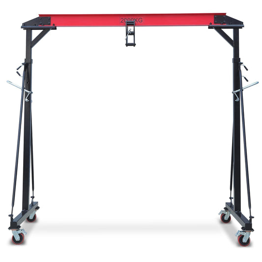 2 Ton Gantry Crane - MAX4400Lbs, Shop Crane with 360° Locking Wheels & Adjustable Height 100.4" to 147.6", Lifting Gantry for Factories Warehouses Garage Use