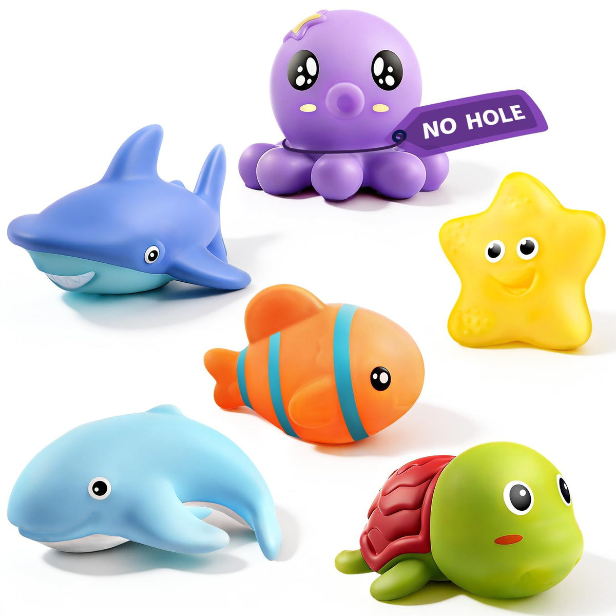 Hely Cancy Infant Bath Toys for 18 Months - No Hole Animal Bathtub Toys, Baby Bath Tub Toys
