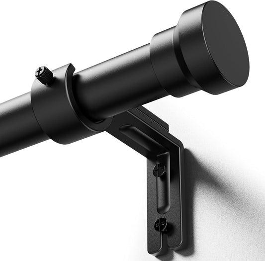YaFex Curtain Rods - Heavy Duty 1 Inch Adjustable Window Treatment Rods | 32-170 Inch, Modern Black Design