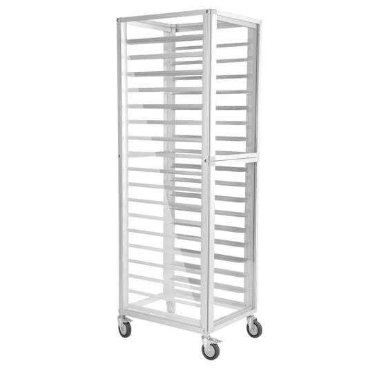 18 Tiers Commercial Bun Pan Bakery Rack with Wheels Aluminum Racking Trolley Storage 18.5x24.6x70in NSF Listed For Kitchen Home Bread Baking Equipment