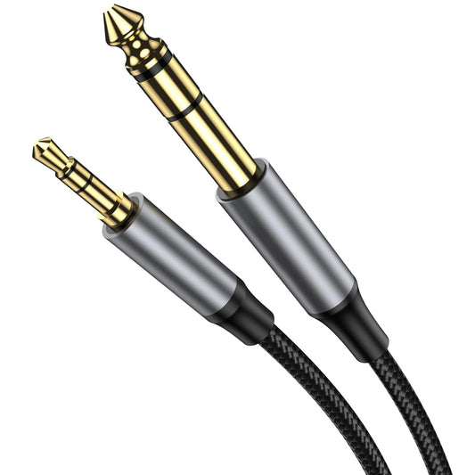 3.5mm 6.35mm 3.3FT, 6.35 1/4" 3.5 1/8" to Stereo Audio Cable Male to Male TRS Stereo Audio Cable for Guitar, Laptop