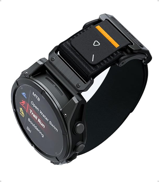 Aulumu C11 for Garmin Watch Band 26MM | Mag Buckle Slim Band | Memory Quick Release | Velvet Nylon Braid | Stainless Steel Magnetic Clasp