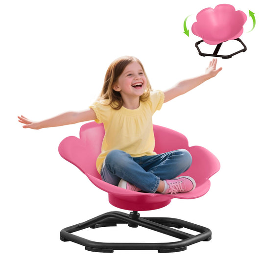 COCLUB Spinning Chair for Autistic Kids, Flower-Shaped Sensory Spinning Chair for Balance & Coordination, Sensory Chair, Autism Sensory Toys for Coordination Balance Focus (Pink)