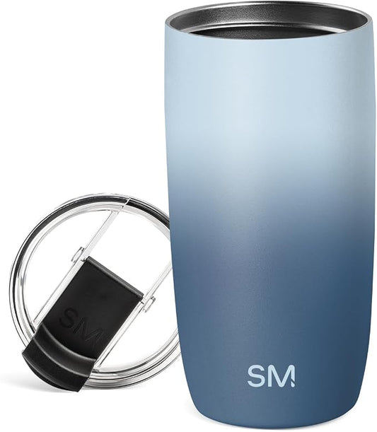 Simple Modern Voyager Tumbler with Flip Lid | Travel Coffee Mug | Insulated Stainless Steel Cold Brew Iced or Hot Coffee Cup | Gifts for Women Men Her Him | 16oz, Stormy Skies