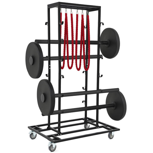 12 Poles Stanchion Cart Crowd Control Stanchion Cart Easy to Assemble Rope Storage, Locking Wheels for Safety