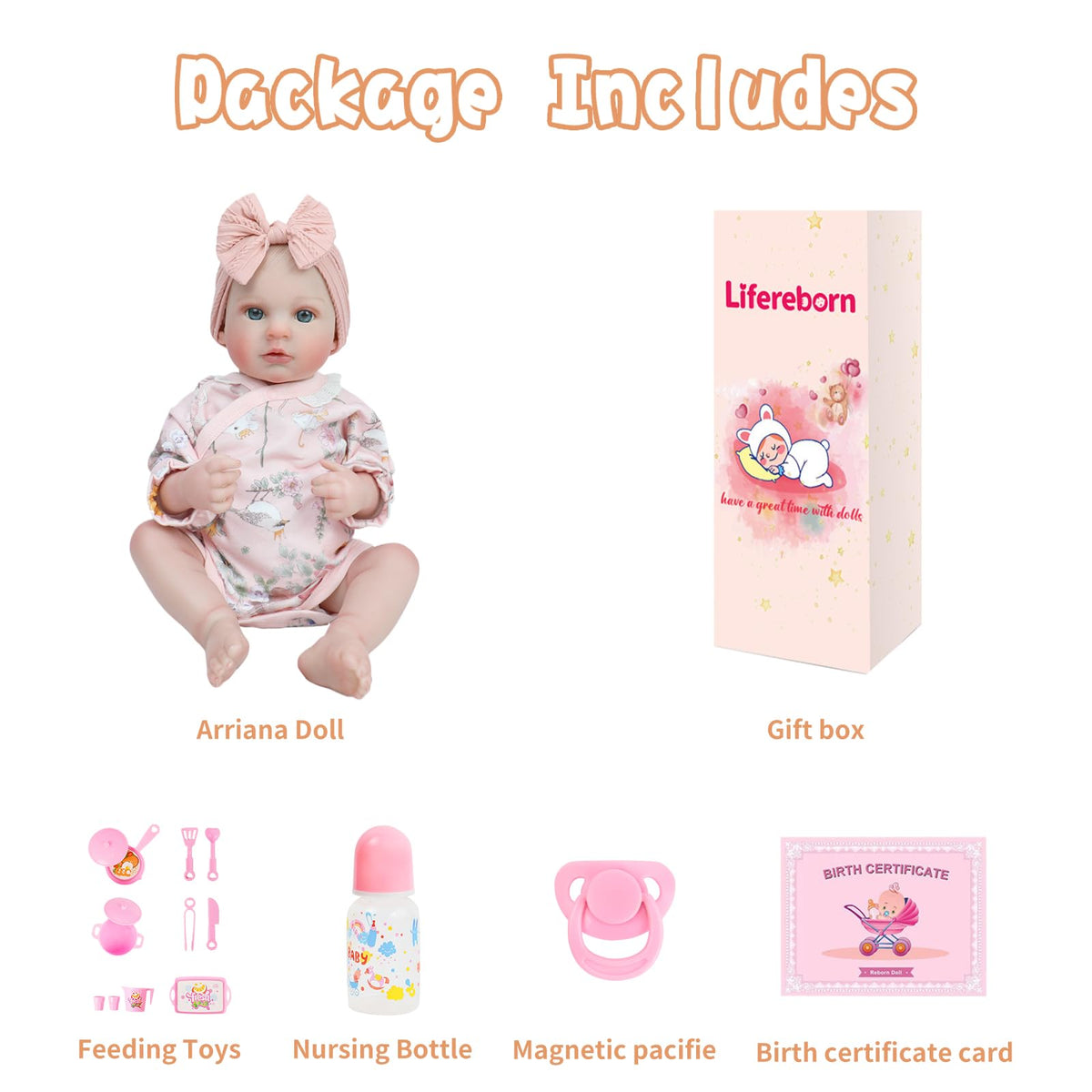Babeviimt Reborn Baby Dolls - 20 Inch Cute Soft Vinyl Realistic Baby Doll Poseable Real Life Baby Dolls with Complete Accessories for 3+ Years Old Gifts