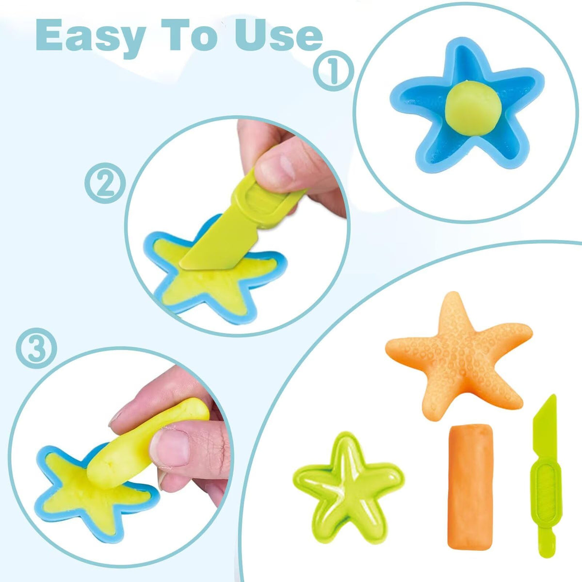 Yiklucg Unleash Creativity with 18 Unique Dino and 0cean Molds Dough Toys Dough Accessories Set Whit 10 .Ideal as a Gift for Kids Aged 3-4-8 Years