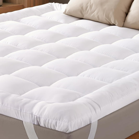Ultra Soft Twin Mattress Topper - Cloud-Like Comfort for Back Support - Breathable Cooling Material, White