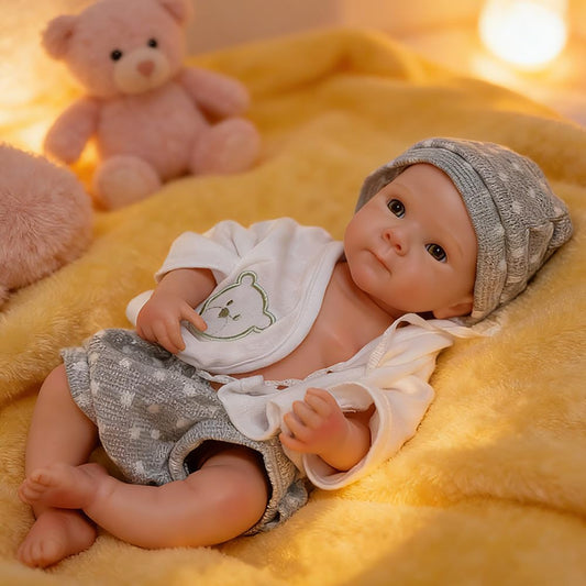 Aniiyy 13 Inch Full Body Silicone Baby Dolls Can Open Mouth Silicone Reborn Baby Dolls that Look Real Babies