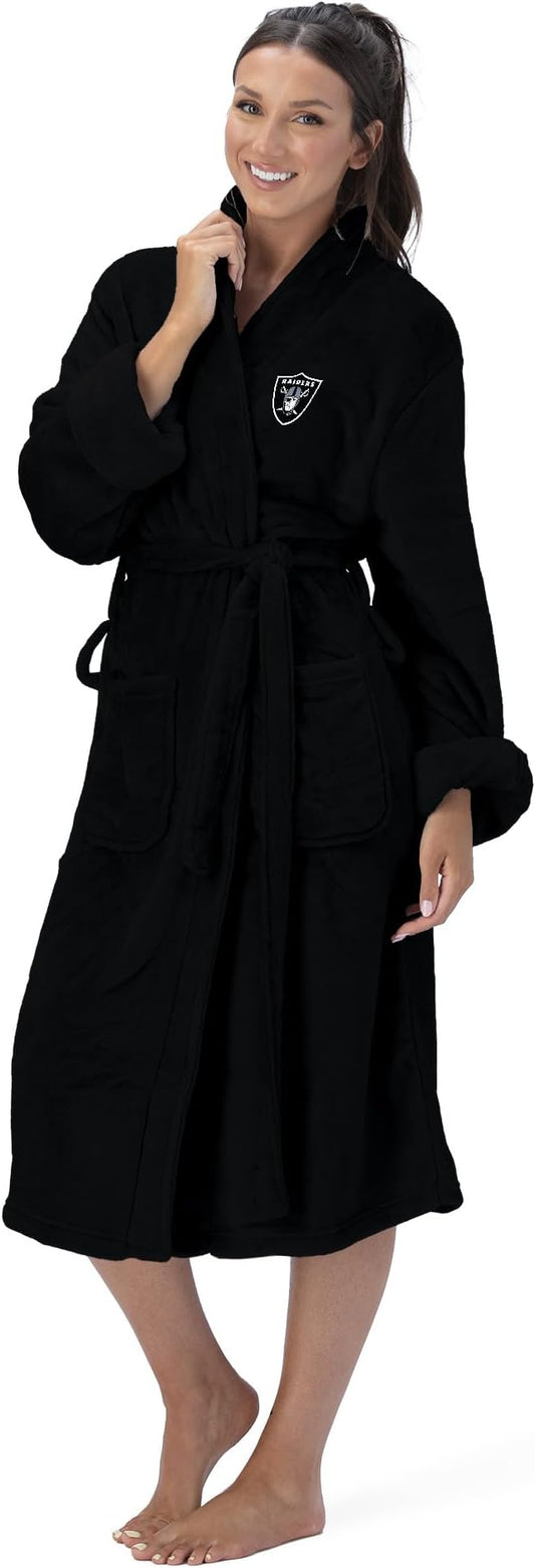 NFL Adult Unisex Silk Touch Bathrobe, Officially Licensed Loungewear, Soft Plush Polyester
