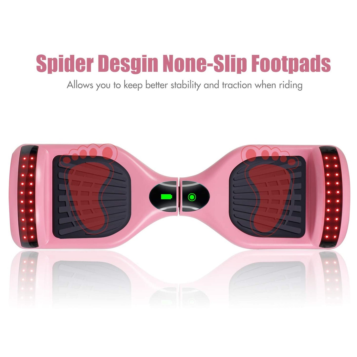 LIEAGLE Hoverboard, 6.5" Self Balancing Scooter Hover Board with Many Certified Wheels LED Lights for Kids Adults(A02 Pink)