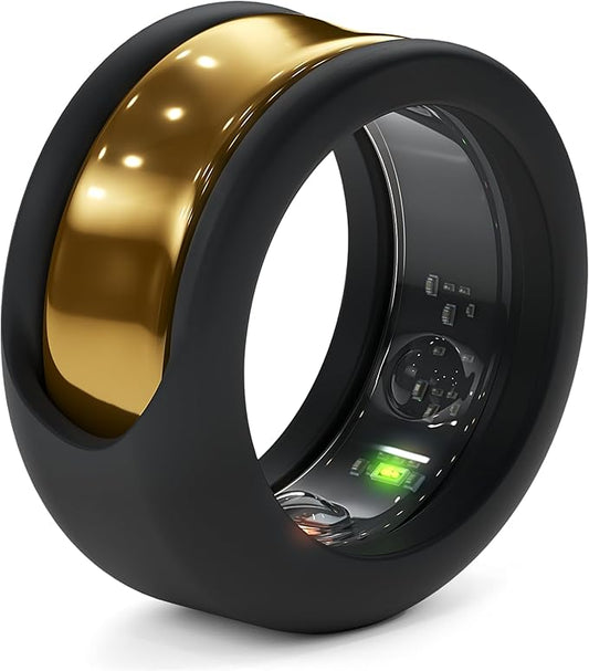 Rinfit Smart Ring Protector - Silicone Ring Enhancer for Active Lifestyle and Gym - StyleFit U.S. Design Patent - Black, Size 8