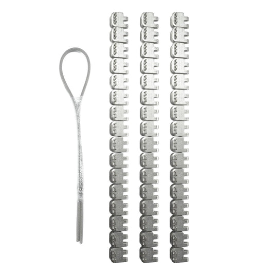 48'' Stainless Steel Conveyor Belt Fasteners Clips with 27.5'' Hinge Pin - for Industrial Conveyor Belt Staple Lacing, Suitable for Belt Thickness of 5-6mm - Split into 3 Equal Sections