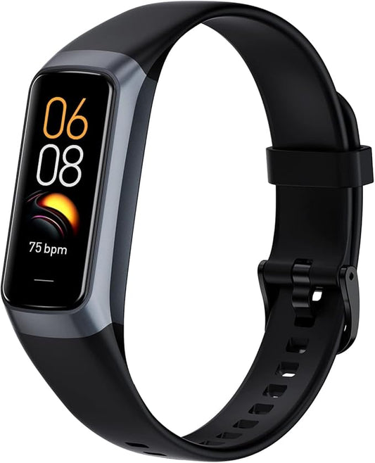Fitness Tracker with 24/7 Heart Rate, Blood Oxygen Blood Pressure Sleep Monitor, Activity Trackers 5 ATM Waterproof,Step Calorie Counter Pedometer Health Smart Watch for Women Men (Dark)