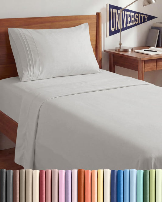 Comfy Twin XL Sheet Set by [Brand Name] - Breathable & Cooling Hotel Luxury Bedding - Deep Pockets, Soft, Wrinkle-Free, French Grey