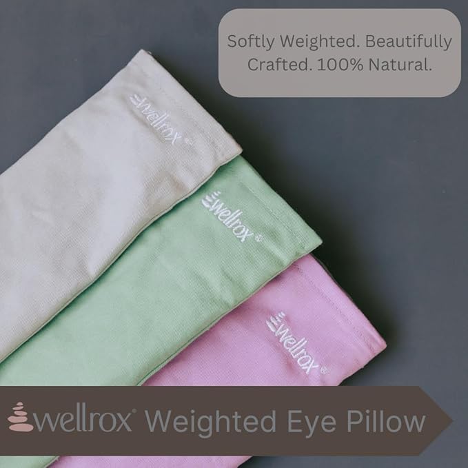 Weighted Eye Pillow - Flaxseeds & Lavender Eye Pillow Weighted for Restorative Yoga, Meditation & Stress Relief (Lavender, Scented)