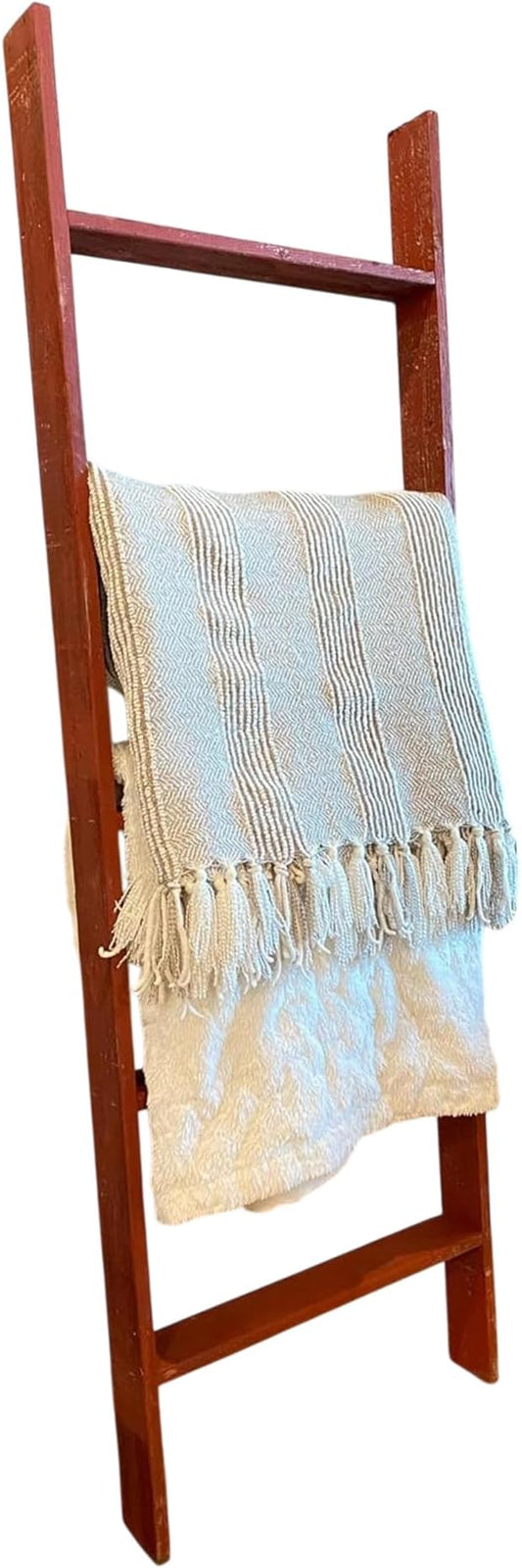 BARNWOODUSA Throw Blanket Ladder – Fully Assembled Reclaimed Wood – Rustic Decorative Ladder for Towels, Quilts, & More – Perfect Farmhouse Decor for Bathroom, Porch, or Living Room,5ft18.