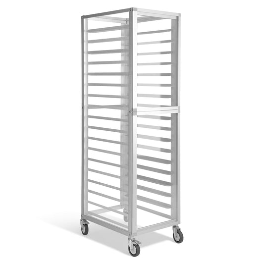 18 Pans Aluminum Bun Pan Bakery Rack with Wheels Racking Trolley Storage NSF Listed Sheet Pan Rack for Kitchen Home Bread Baking 18.5x24.6x70in