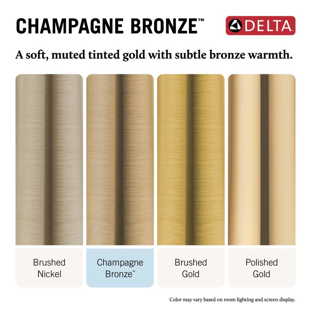 Delta Faucet Albion 14 Series Single-Handle Shower Faucet, Gold Shower Trim Kit with 4-Setting In2ition 2-in-1 Dual Hand Held Shower Head with Hose, Champagne Bronze T142855-CZ-I (Valve Not Included)