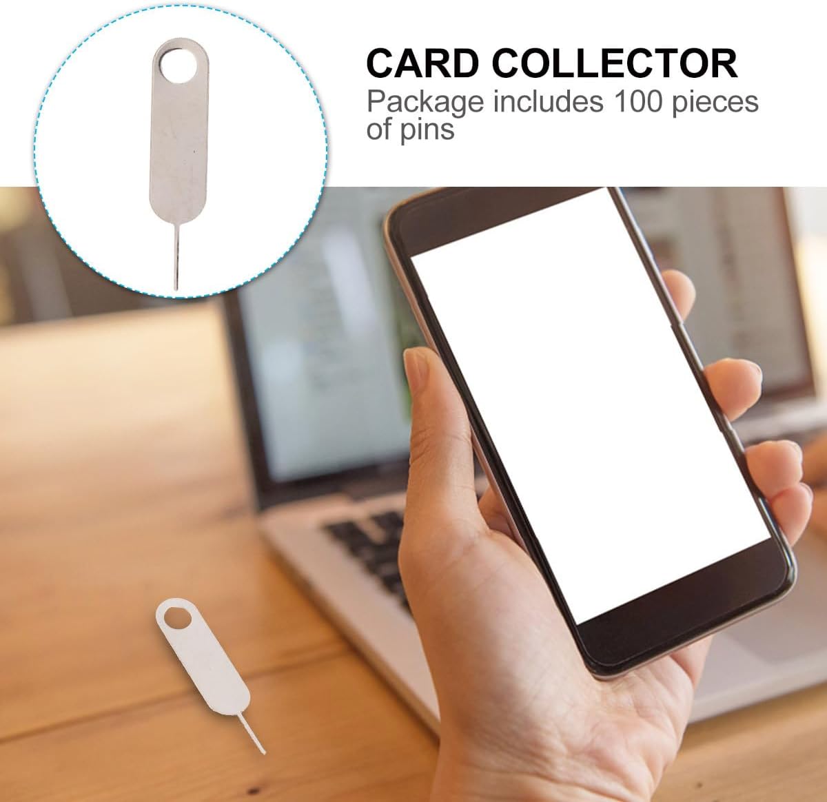 100pcs Set Beaupretty Universal Sim Tray Eject Pin Tool Hard Steel Mobile Phone Sim Card Removal Pins for Smartphones